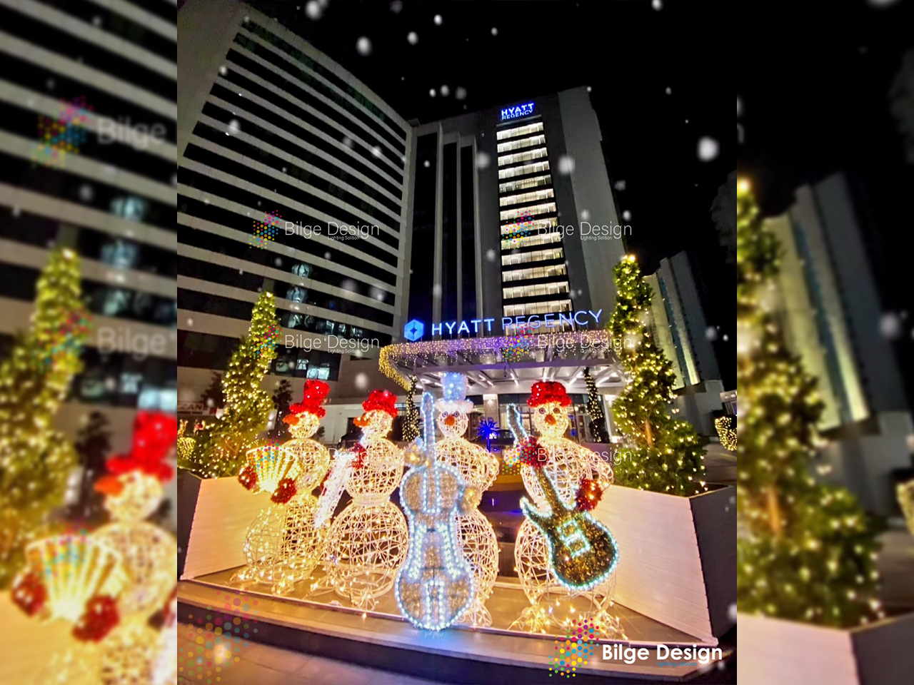 Hyatt Regency-Müzisyen Kardan Adamlar Yılbaşı Dekoru-İstanbul